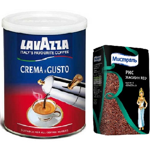 Кофе молотый и рис Жасмин